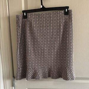 Geometric Patterned Black and White Skirt